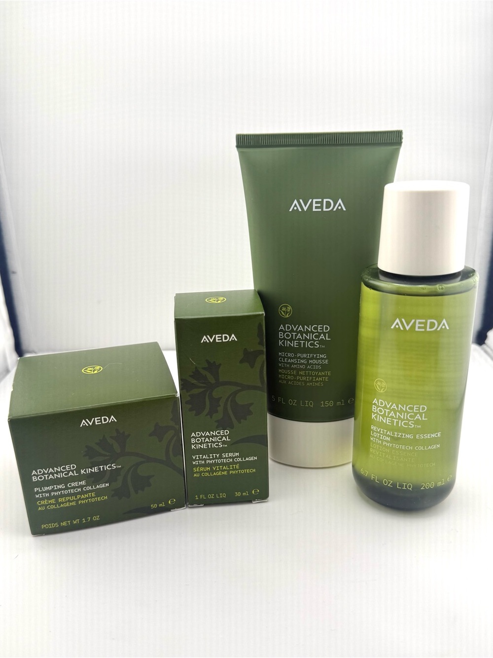 AVEDA Advanced Botanical Kinetics Skincare Set Moisturizer Cleanser Essence